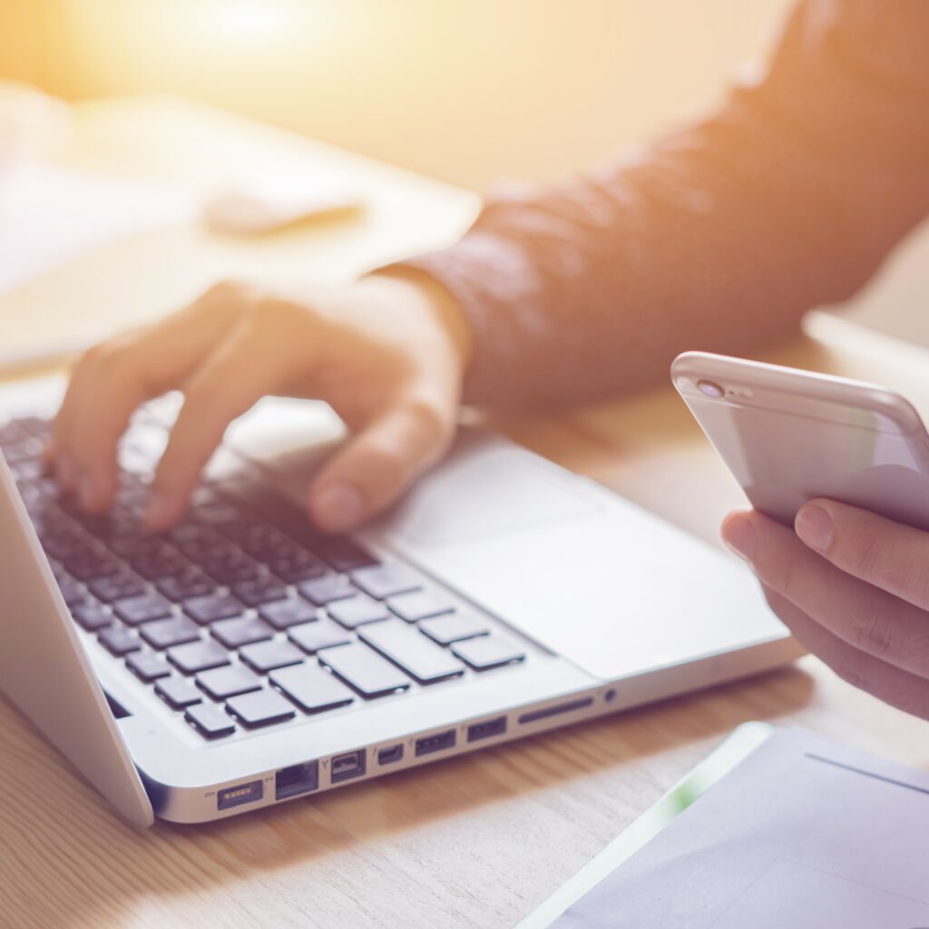 businessman working with modern devices, student boy using digital tablet computer and mobile smart phone,business concept,selective focus,vintage color